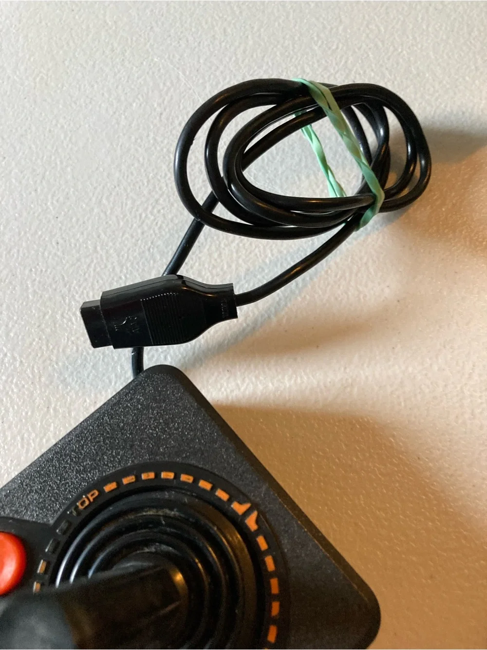 Vintage Atari Joystick Controllers Pair Wired Black/Orange Ergonomic